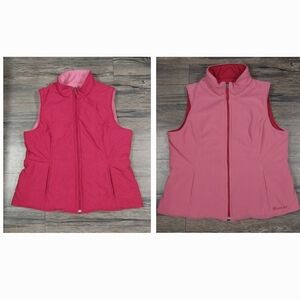 Ariat Reversible Insulated Vest Size Large Womens Red Pink Fleece Vest